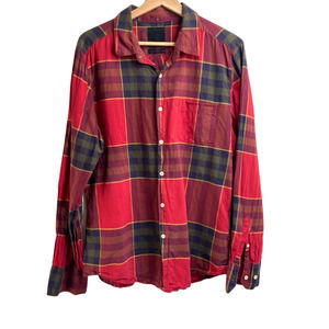 UO Life After Denim Plaid Button Down Shirt Checked Size Large